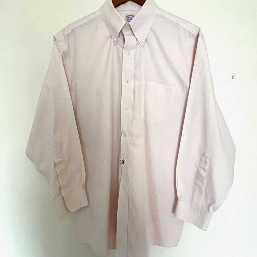 Brooks Brothers Mens Shirt Classic 16.5 32 Pink Button Down 100% Supima Cotton